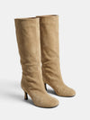 Gleamond | Women's Knee High Boots with Round Toe and Stiletto Heel
