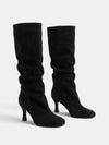 Gleamond | Women's Knee High Boots with Stiletto Heel and Round Toe