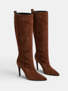 Gleamond | Women's Knee High Boots with Pointed Toe and Stiletto Heel