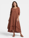 Gleamond | Women's Layered Maxi Dress with Long Sleeves