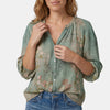 Gleamond | Women's Lightweight Floral Blouse Button V-Neck Top