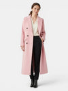 Gleamond | Women's Long Double Breasted Coat with Lapel Collar
