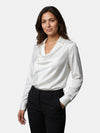 Gleamond | Women's Long Sleeve Draped Collar Top