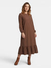 Gleamond | Women's Long Sleeve Maxi Dress Elegant Ruffle Hem Dress