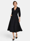 Gleamond | Women's Long Sleeve Midi Dress with Tie Waist