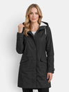 Gleamond | Women's Longline Hooded Jacket with Zip Fastening and Front Pockets