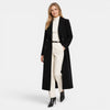Gleamond | Women's Longline Overcoat with Double Breasted Button Fastening and Notched Lapel Collar