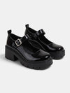 Gleamond | Women's Mary Jane Platform Court Shoes with Buckle Fastening and Lug Sole