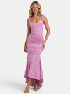 Gleamond | Women's Maxi Dress with Corset Bodice and Ruched Waist