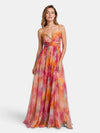 Gleamond | Women's Maxi Dress with V Neck and Gathered Waist