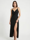 Gleamond | Women's Maxi Evening Dress with Crossover Neckline