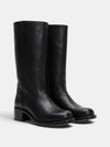 Gleamond | Women's Mid Calf Boots with Block Heel and Closed Toe