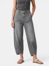 Gleamond | Women's Barrel Leg Jeans with Mid Rise and Cropped Hem
