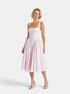 Gleamond | Women's Midi Dress with Square Neck and Fit and Flare Skirt
