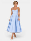 Gleamond | Women's Midi Dress with Sweetheart Neck and Corset Bodice