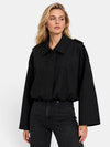 Gleamond | Women's Oversized Bomber Jacket with Collared Neck and Elasticated Hem