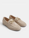 Gleamond | Women's Penny Loafers with Slip On Design and Metal Horsebit Trim