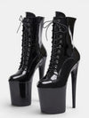 Gleamond | Women's Platform Ankle Boots with Lace Up Front and Stiletto Heel