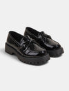 Gleamond | Women's Platform Loafers with Bow Detail and Slip On Design
