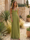 Gleamond | Women's Pleated Corset Maxi Dress