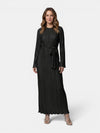 Gleamond | Women's Pleated Maxi Dress Tie Waist Elegant Fit