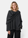 Gleamond | Women's Poncho with Draped High Neck and Asymmetric Hem