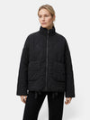 Gleamond | Women's Quilted Jacket with High Collar and Front Zip