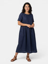 Gleamond | Women's Relaxed Maxi Dress with Front Pleat