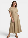 Gleamond | Women's Relaxed Maxi Dress with Short Sleeves