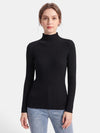 Gleamond | Women's Ribbed Jumper with High Neck and Long Sleeves