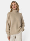 Gleamond | Women's Roll Neck Jumper with Oversized Fit and Long Sleeves