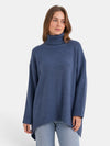 Gleamond | Women's Roll Neck Oversized Jumper with Ribbed Sleeves and Longline Hem