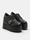 Gleamond | Women's Chunky Platform Wedge Trainers with Lace Up and Round Toe