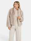 Gleamond | Women's Short Coat with Round Neck and Long Sleeves