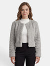 Gleamond | Women's Short Coat with Round Neck and Long Sleeves