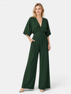 Gleamond | Women's Short Sleeve Wide Leg Jumpsuit