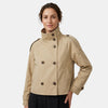 Gleamond | Women's Short Trench Coat with Double Breasted Button Fastening and Belted Waist