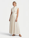 Gleamond | Women's Sleeveless Maxi Dress High Neck Flowing Evening Gown