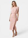 Gleamond | Women's Sleeveless Midi Dress with Side Button Detail