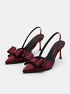 Gleamond | Women's Slingback Court Shoes with Pointed Toe and Bow Detail