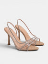 Gleamond | Women's Slingback Sandals with Rhinestone Straps and Open Toe
