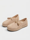 Gleamond | Women's Flatform Loafers with Rope Knot Tie Detail and Round Toe