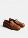 Gleamond | Women's Penny Loafers with Moccasin Stitch and Round Toe