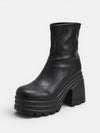 Gleamond | Women's Platform Ankle Boots with Square Toe and Block Heel