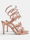 Gleamond | Women's Stiletto Sandals with Ankle Wrap Strap and Open Toe Flower Detail