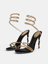 Gleamond | Women's Stiletto Sandals with Ankle Wrap Strap and Open Toe