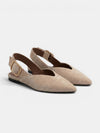 Gleamond | Women's Slingback Flats with Pointed Toe and Buckle Strap