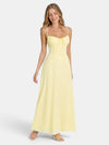 Gleamond | Women's Maxi Dress with Sweetheart Neck and Gathered Bodice