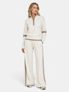 Gleamond | Women's Tracksuit with Half Zip Top and Wide Leg Trousers