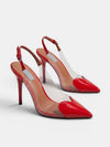 Gleamond | Women's Transparent Slingback High Heel Pumps